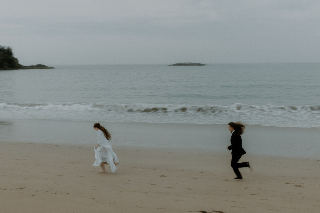 Sand Beach Elopement in Acadia National Park 
