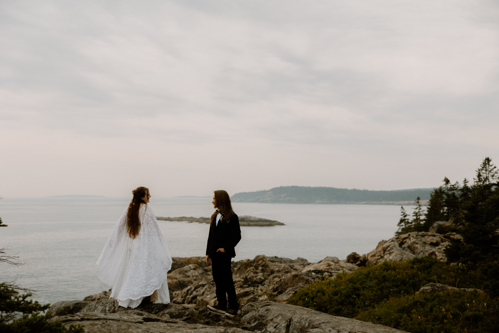 Sand Beach Elopement in Acadia National Park 
