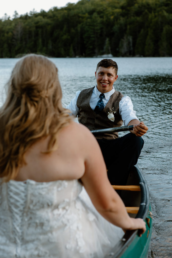 canoeing Maine elopement