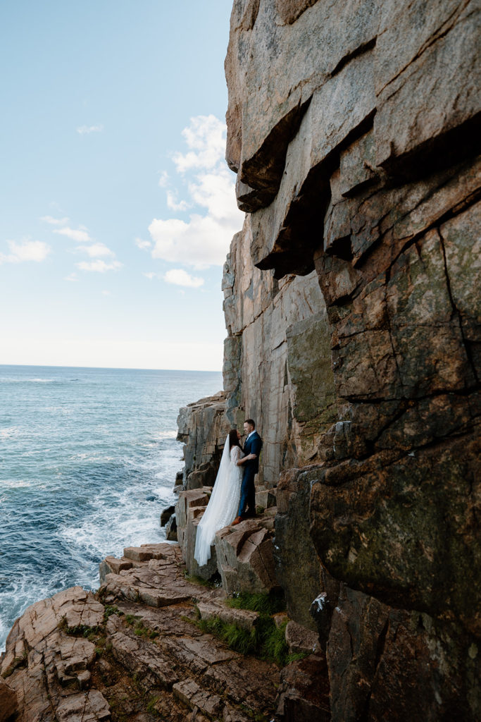 Elopement at Otter Cliffs in Acadia National park 