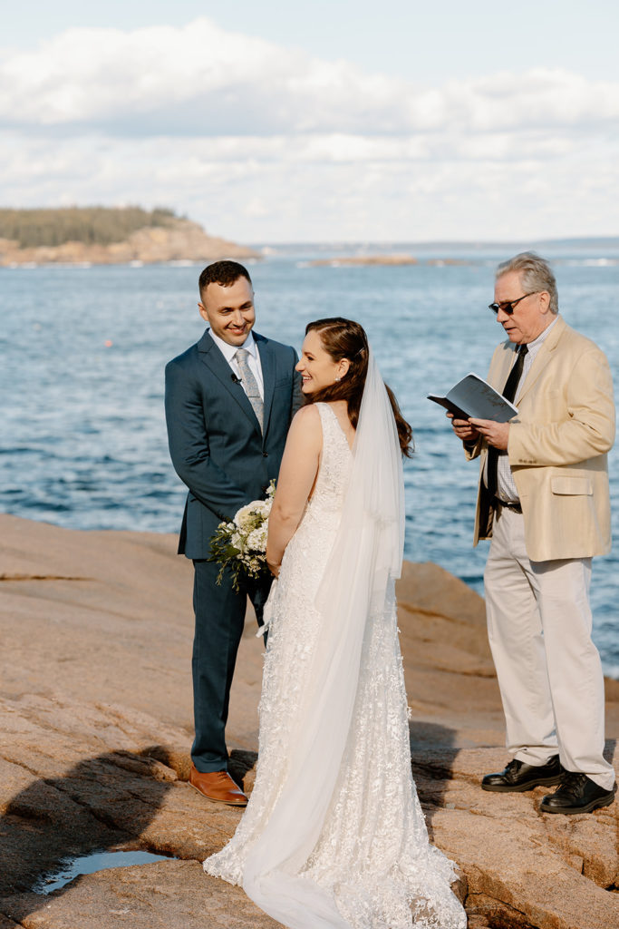 Elopement Ceremony at Otter Cliffs in Acadia National Park