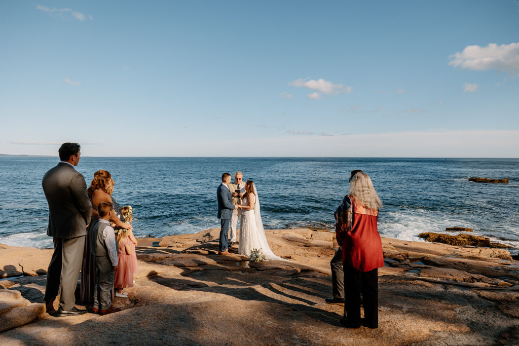 Elopement Ceremony at Otter Cliffs in Acadia National Park