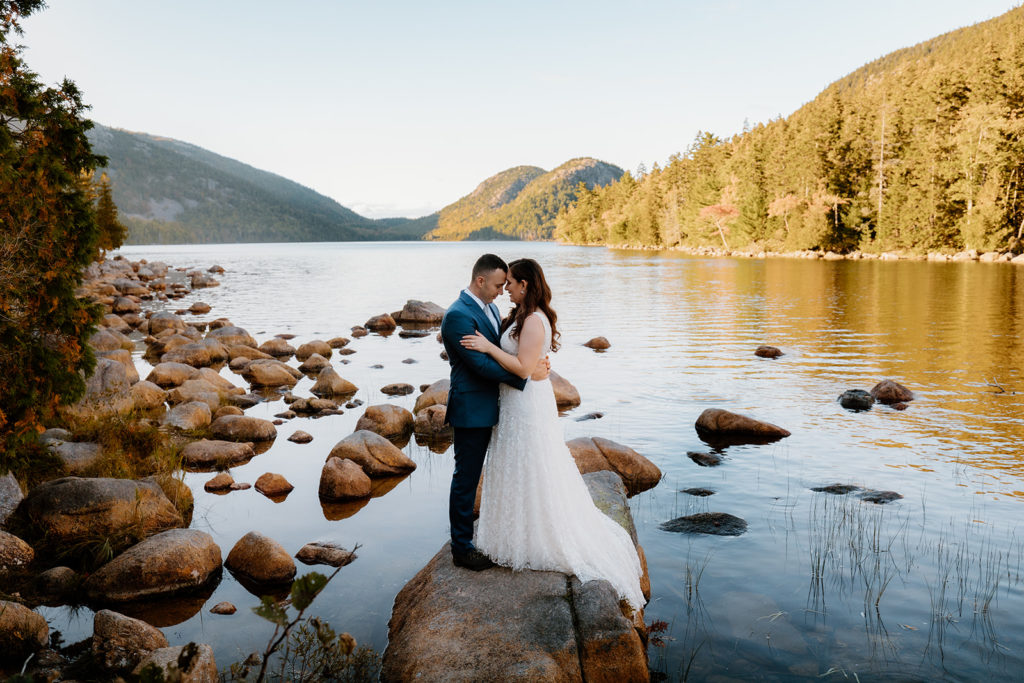 wedding photos at Jordan Pond in Acadia National Park