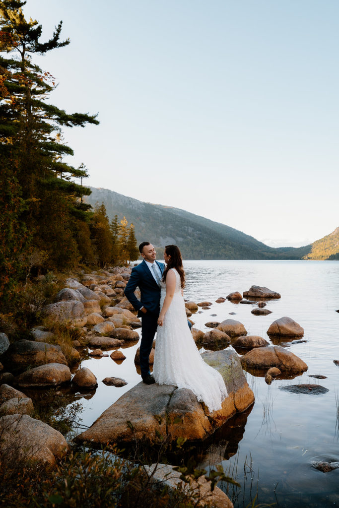 wedding photos at Jordan Pond in Acadia National Park