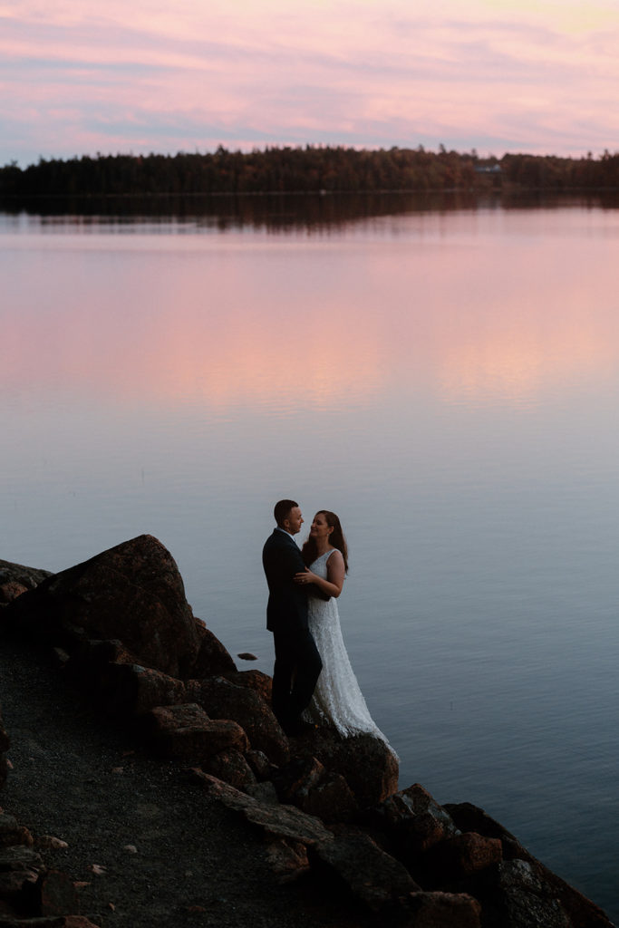 Sunset Elopement in Acadia National Park