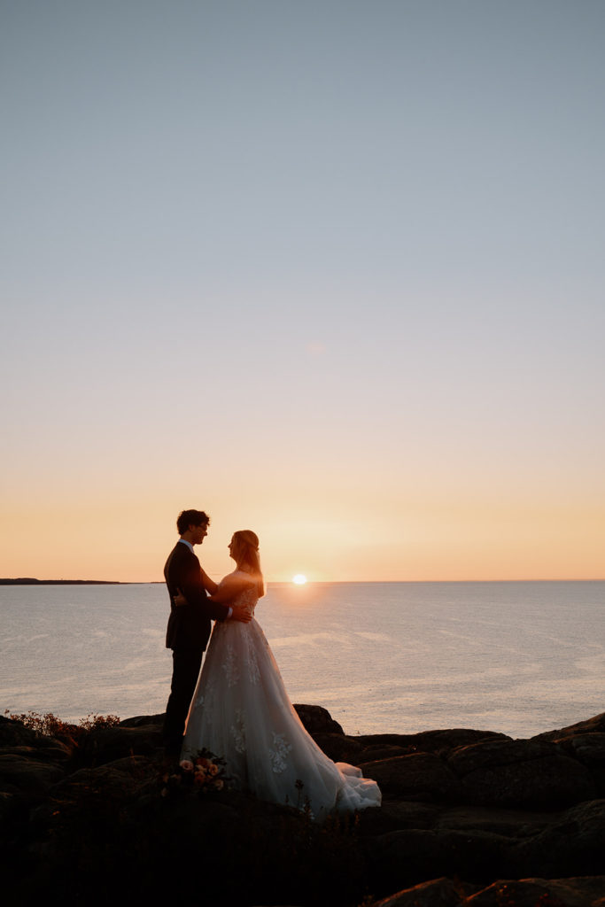 exchanging vows at sunrise