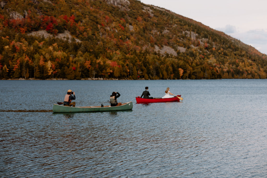 Acadia Elopement canoeing