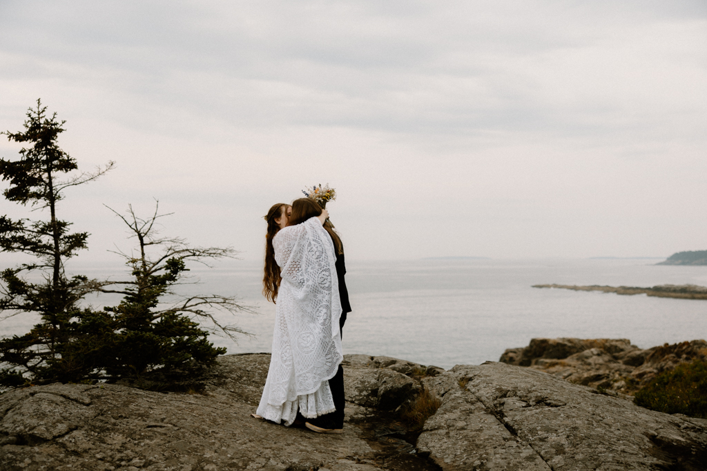 Sand Beach Elopement in Acadia National Park 