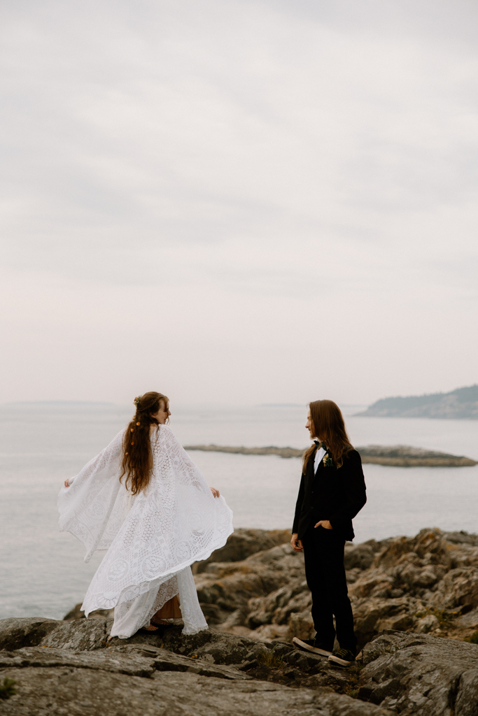 Sand Beach Elopement in Acadia National Park 